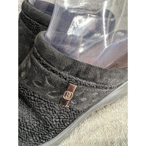 Bzees Women’s 8.5 Dolces Clogs Soft Fabric Mules Black Wedge Comfort Shoes - Picture 4 of 8